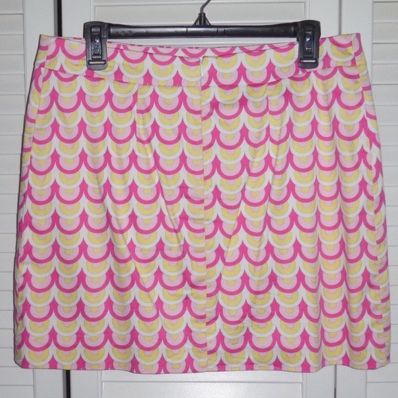 Melly M pink/yellow/white retro mini skirt Sz10. - Picture 4 of 8
